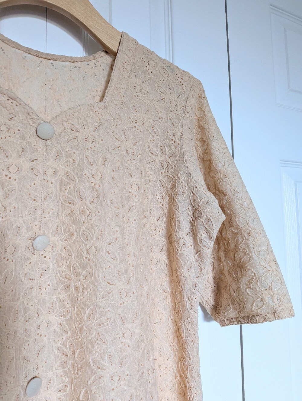 Elegant Vtg Beige Lace Tunic / Dress. Size L.